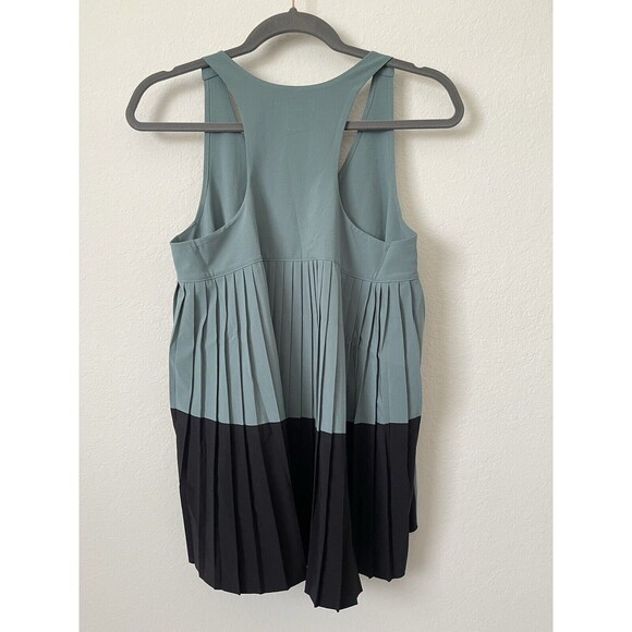 Athleta Shirt Womens Small Swing Forward Pleated Tank Top Deep Ocean Teal NWOT‎ - Picture 4 of 11